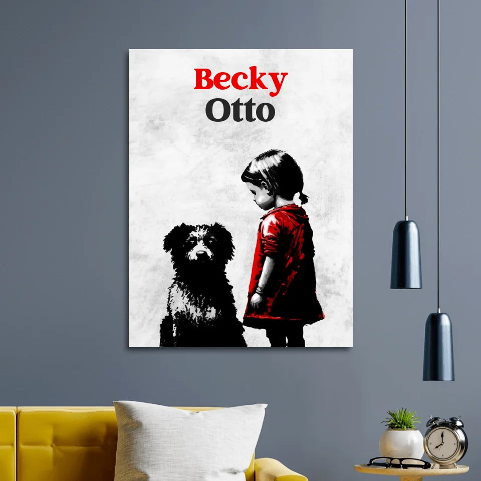 Banksy Girl Dog Customizable
